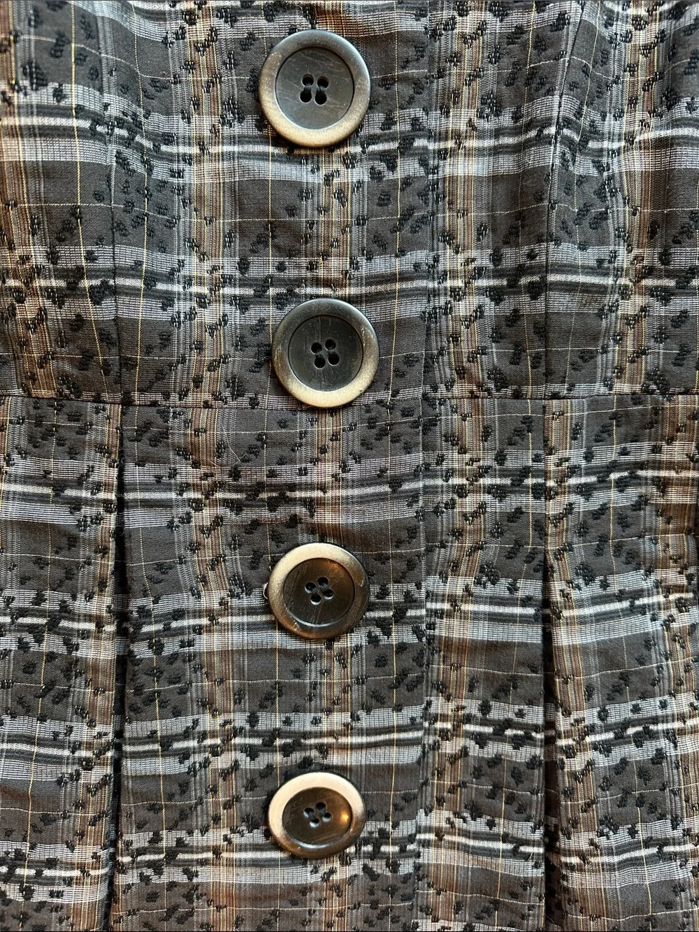 Vtg Y2K Boho Chic plaid jacket. Sz 8. Made in NYC